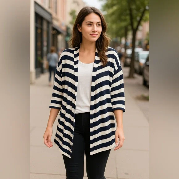 Lane Bryant Striped Open Front Cardigan – Size 26/28 - Picture 1 of 5